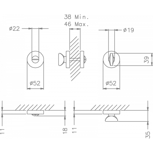 Завертка Фиксатор сантехнический Tupai 806 R-03 хром