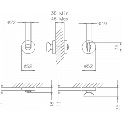 Фиксатор сантехнический Tupai 806 R-77 матовая бронза