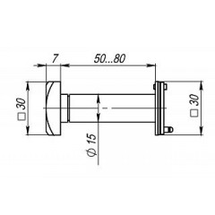 Глазок дверной, КВАДРАТНЫЙ, DVG6 SQ, 16/70х110 Хром