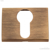 Накладка под цилиндр на прямоугольном основании Fratelli Cattini CYL 6-BY матовая бронза 2 шт.