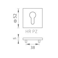 Накладка на цилиндр Tupai 4049 5SQ матовое золото квадратная