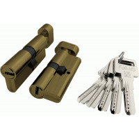 Цилиндровый механизм с вертушкой R602/70 mm (30+10+30) 5 кл. Бронза