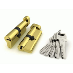 Цилиндровый механизм с вертушкой R602/90 mm (40+10+40) 5 кл. Латунь