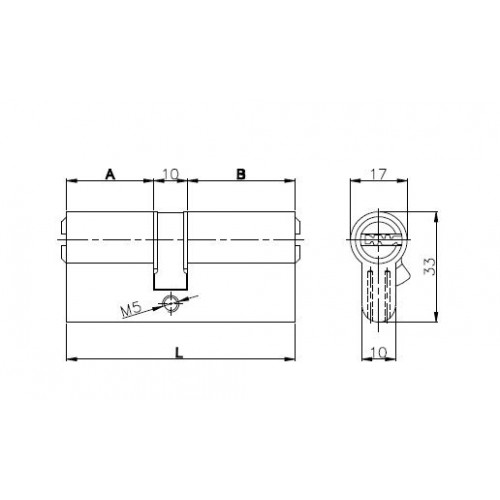 Цилиндровый механизм 164 GN/80 (35+10+35) 3 кл. Никель