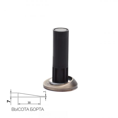 Lockstyle Упор дверной магнитный для теплого пола бронза (борт 7мм)