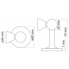 Стопор магнитный Morelli MDS-3 Белый никель