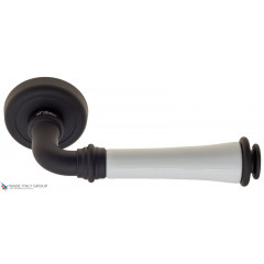 Дверная ручка на круглом основании Fratelli Cattini "GRACIA CERAMICA BIANCO" D1-NM матовый черный