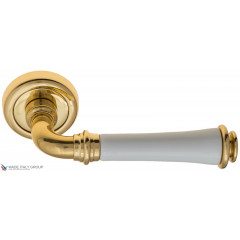 Дверная ручка на круглом основании Fratelli Cattini "GRACIA CERAMICA BIANCO" D1-OLV пол латунь