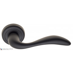 Дверная ручка на круглом основании Fratelli Cattini "LUCCIA" D1-NM матовый черный