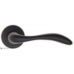 Дверная ручка на круглом основании Fratelli Cattini "LUCCIA" D1-NM матовый черный