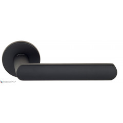 Дверная ручка на круглом основании Fratelli Cattini "NEVADA" 7FS-NM матовый черный