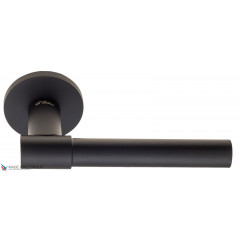 Дверная ручка на круглом основании Fratelli Cattini "UNA" 7FS-NM матовый черный