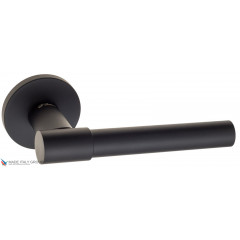 Дверная ручка на круглом основании Fratelli Cattini "UNA" 7FS-NM матовый черный