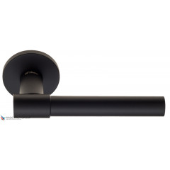 Дверная ручка на круглом основании Fratelli Cattini "UNA" 7FS-NM матовый черный