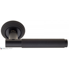 Дверная ручка на круглом основании Fratelli Cattini "UNA X" D8-NM матовый черный