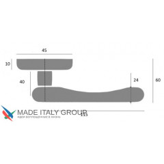 Дверная ручка на квадратном основании Fratelli Cattini "UNICA" 8-CS матовый хром
