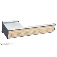 Дверная ручка на прямоугольном основании Fratelli Cattini "COSMO NATURA SOLE" 6-CS матовый хром