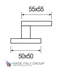 Ручка дверная кноб поворотная Fratelli Cattini "KUBA DS" 55x55 мм BS матовая латунь 1шт.