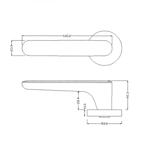 Дверная ручка LOCKSTYLE ELLIPSE ZR BB матовое золото
