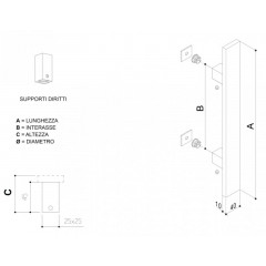 Extreza Hi-Tech 8460-80 (высота 800 мм, межос. 600 мм) INOX нержавеющая сталь