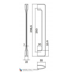 Ручка скоба Fratelli Cattini "SIMPLY" 300мм (250мм) CS матовый хром