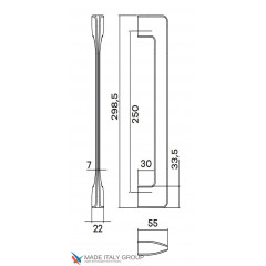 Ручка скоба Fratelli Cattini "SIMPLY" 300мм (250мм) CS матовый хром