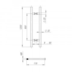 Ручка-скоба Fuaro PH-22-32/1200-INOX BLACK