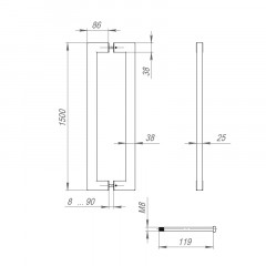 Ручка-скоба Fuaro PH-26-38/1500-INOX BLACK
