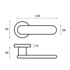 Дверная ручка LOCKSTYLE OVA ZR GL (глянцевое золото PVD)