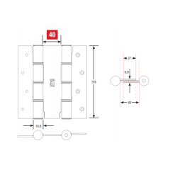 Петля пружинная Aldeghi Luigi 87 NO 155*40 черный