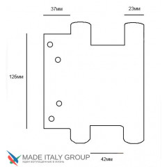 Петля пружинная Aldeghi Luigi AO125B Полированная латунь