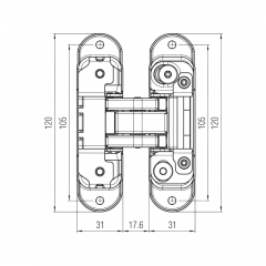 Петля скрытая Koblenz K8000 Atomica никель матовый