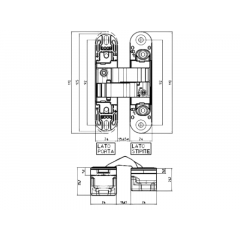 Петля скрытая Koblenz Kombi S30 DXSX Матовый хром