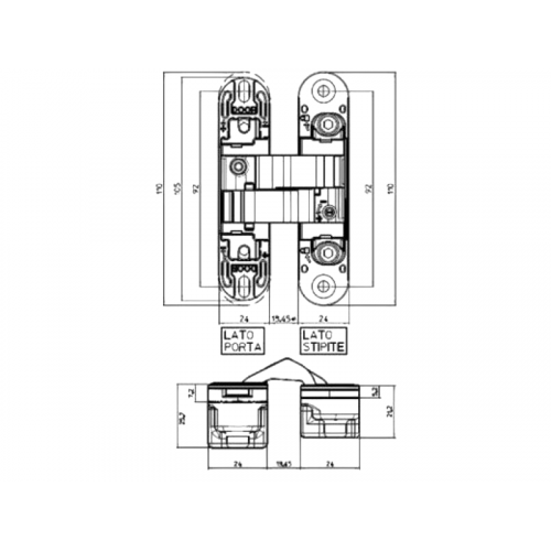 Петля скрытая Koblenz Kombi S30 DXSX Матовый хром
