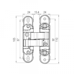 Петля скрытая Koblenz Kubica K1000 (K1019)  хром