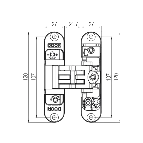 Петля скрытая Koblenz Kubica K2700 никель матовый