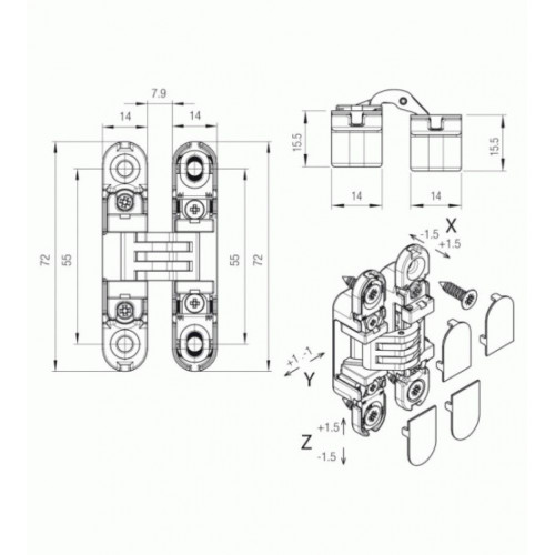 Петля скрытая Koblenz Kubica K6100 черный