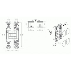Петля скрытая Koblenz Kubica K7080 Золото