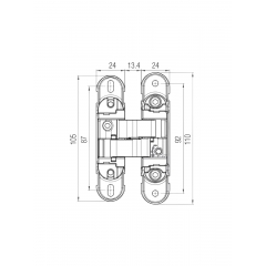Петля скрытая Koblenz Kubica KOMBI Hybrid K1060 Матовый хром