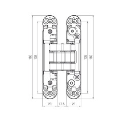 Петля скрытая Krona Koblenz ATOMIKA KARAKTER K8080 Черная