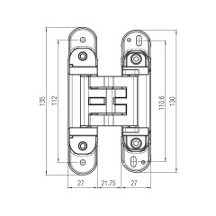 Петля скрытая Krona Koblenz Hybrid K2760 никель матовый