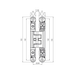 Петля скрытая Krona Koblenz KOMBI HYBRID K2460 Бронза