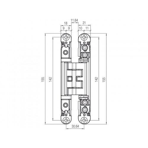 Петля скрытая Krona Koblenz KOMBI HYBRID K2460 Матовый хром