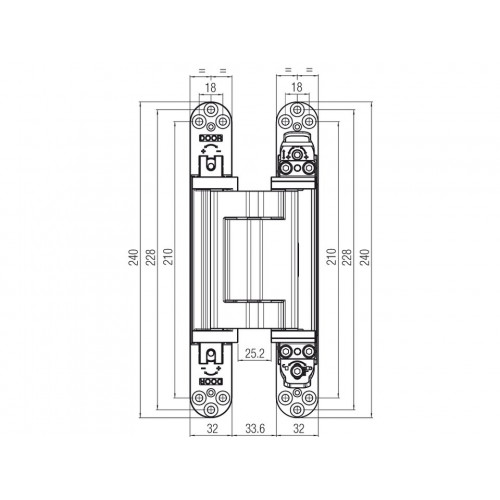 Петля скрытая Krona Koblenz KROSS8 K2816 Матовый хром