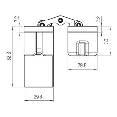 Петля скрытая Krona Koblenz KuBi7 TWIST K2000 Матовый хром