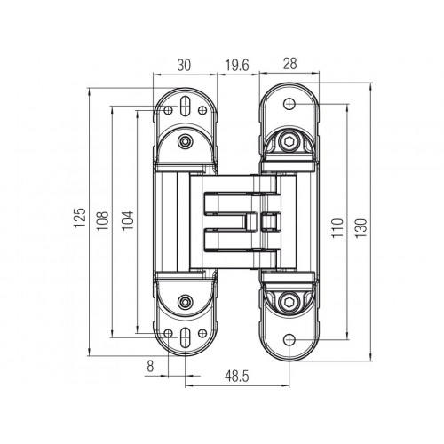 Петля скрытая Krona Koblenz Kubica K6360/38 Матовое золото