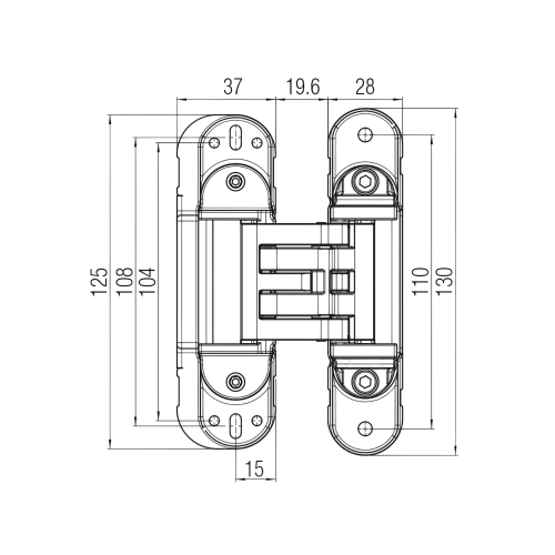 Петля скрытая Krona Koblenz Kubica K6360/45 Матовое золото