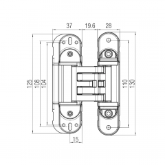 Петля скрытая Krona Koblenz Kubica K6360/45 Золото