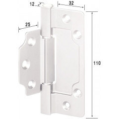 Петля Aldeghi Luigi 144Q квадратная, белый матовый