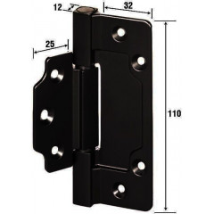 Петля Aldeghi Luigi 144Q квадратная, черный матовый